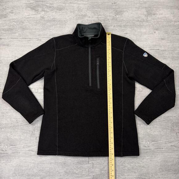 Kuhl Interceptr 1/4 Zip Sweater Mens M Black Pullover Jacket Fleece Hiking EUC - Picture 3 of 11